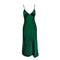 2021 Women Satin Deep V Neck Sexy Dress Solid Straight Pajamas Party Dress Elegant Female Summer Spaghetti Strap Dress Casual