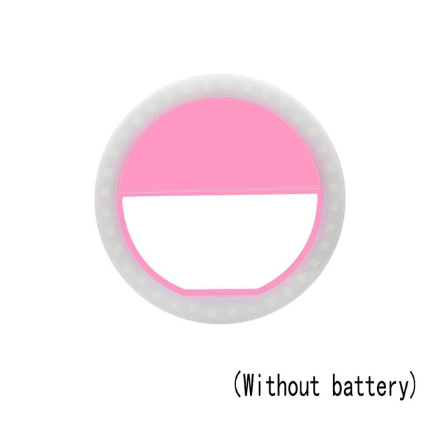 Novelty Led Fill Light Ring Selfie Lamp for Phone Camera Portable ClipOn Lamps Women Girl Night Darkness Beauty Enhancing Lights