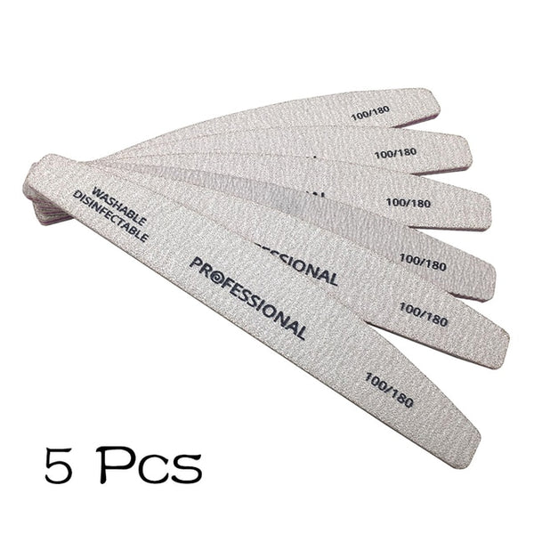 5Pcs/lot Professional Nail Files Nail Art Sanding Files Buffing Curve Manicure Tools Set 100/180 Nail Buffer Diagnostic-Tool