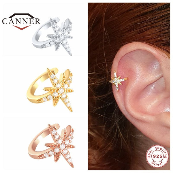 1 pcs European and American 925 Sterling Silver Clip on Earrings for Women Geometric Gold Silver Clip Earrings Without Piercing