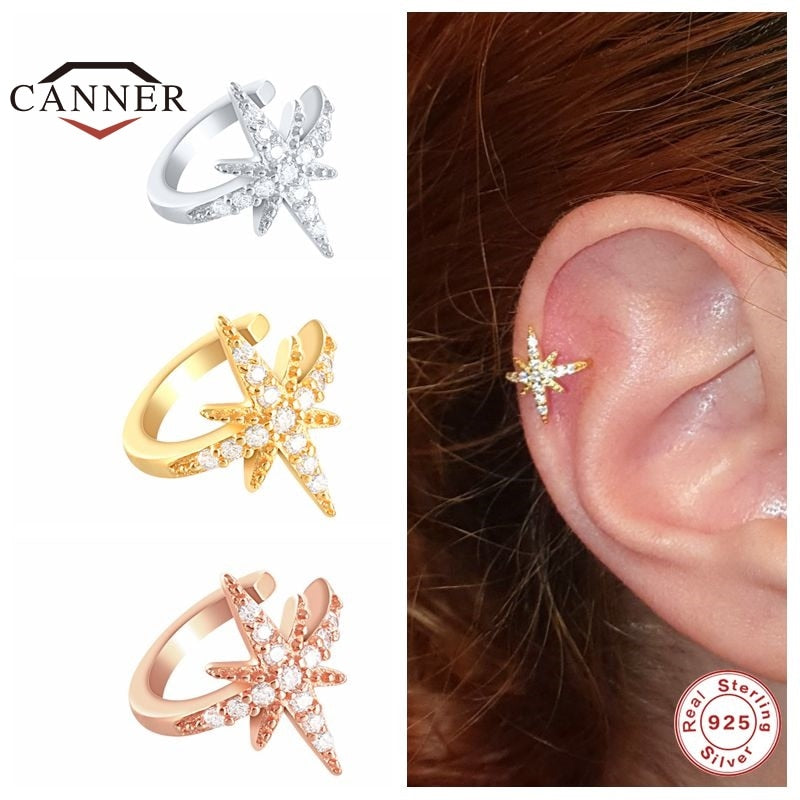 1 pcs European and American 925 Sterling Silver Clip on Earrings for Women Geometric Gold Silver Clip Earrings Without Piercing
