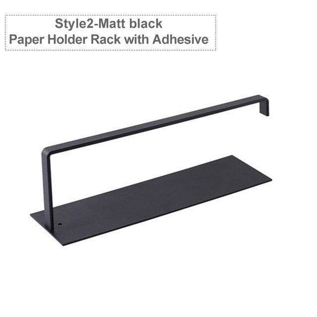 Mosodo Non Perforated Paper Towel Holder Toilet Paper Hanger Roll Paper Holder Fresh Film Storage Rack Wall Hanging Shelf