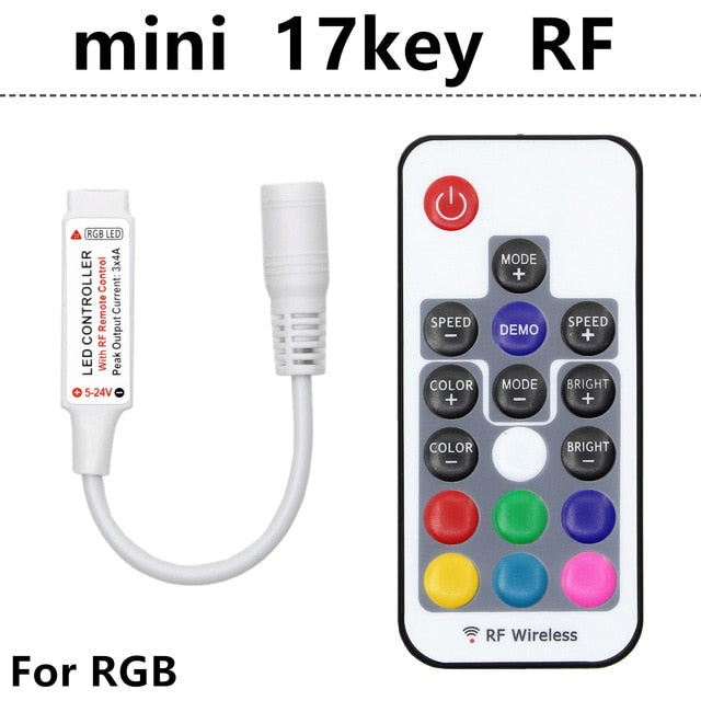 Led Controller LED IR RGB Controler LED Lights Controller IR Remote Dimmer  DC12V For RGB 3528 5050 LED Strip