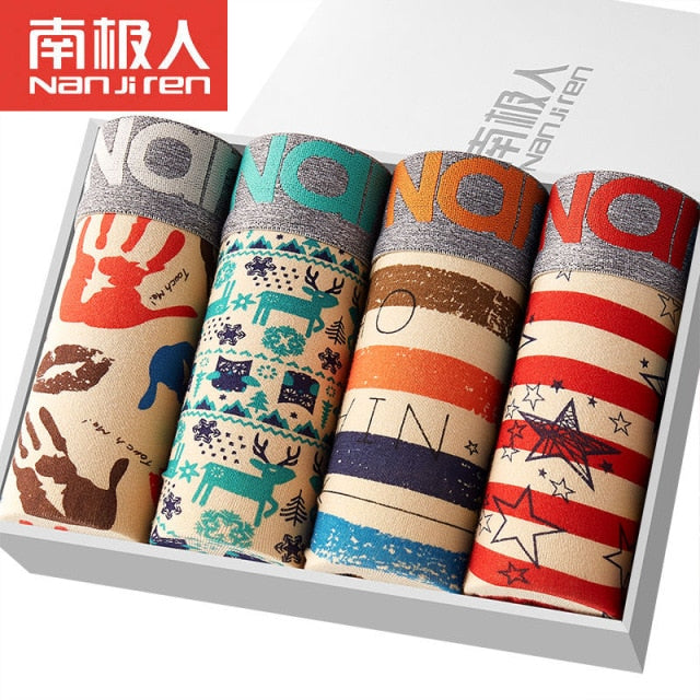2021 Men Underwear Boxer Shorts Panties Solid Shorts Brand Underpants Men 100% Cotton Breathable Mid Waist Shorts Men L-3XL