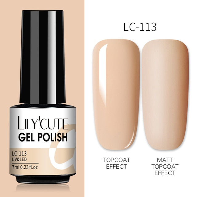 LILYCUTE 7ml Nails Gel Polish Fall Winter Color Long Lasting Hybrid For Base Top Coat Soak Off UV LED DIY Nail Art Gel