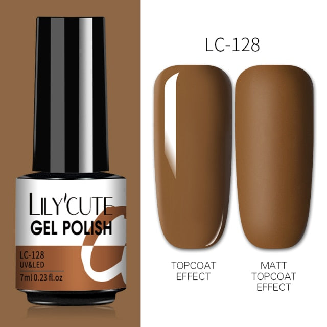 LILYCUTE 7ml Nails Gel Polish Fall Winter Color Long Lasting Hybrid For Base Top Coat Soak Off UV LED DIY Nail Art Gel