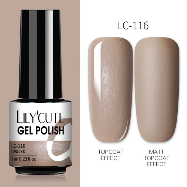LILYCUTE 7ml Nails Gel Polish Fall Winter Color Long Lasting Hybrid For Base Top Coat Soak Off UV LED DIY Nail Art Gel