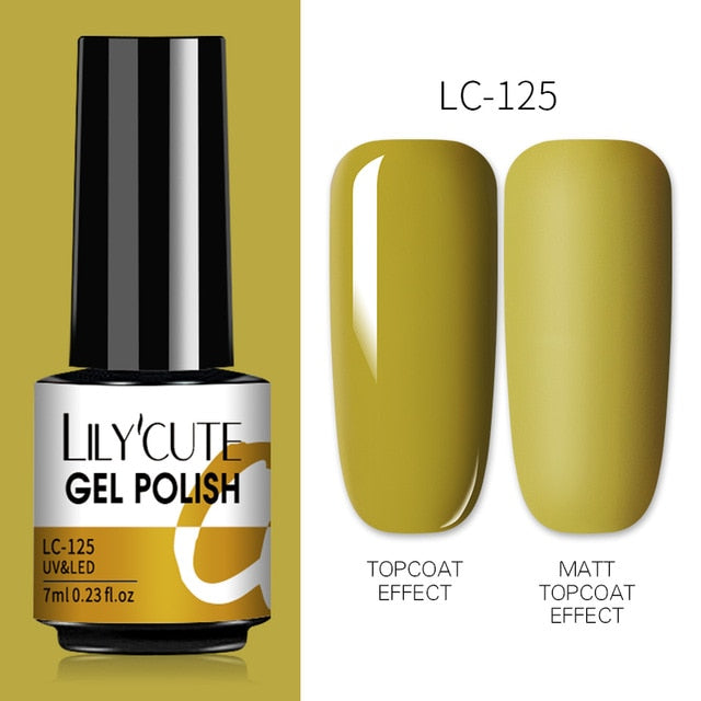 LILYCUTE 7ml Nails Gel Polish Fall Winter Color Long Lasting Hybrid For Base Top Coat Soak Off UV LED DIY Nail Art Gel
