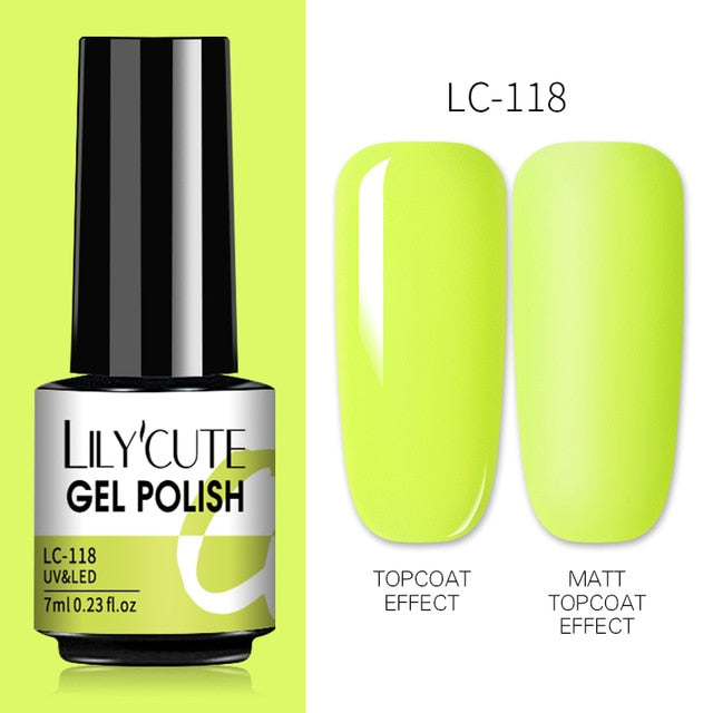 LILYCUTE 7ml Nails Gel Polish Fall Winter Color Long Lasting Hybrid For Base Top Coat Soak Off UV LED DIY Nail Art Gel