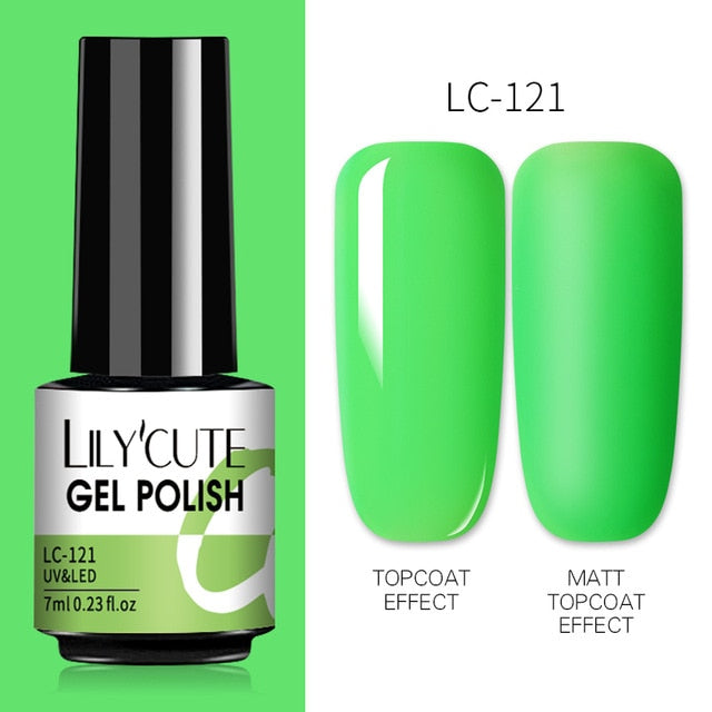 LILYCUTE 7ml Nails Gel Polish Fall Winter Color Long Lasting Hybrid For Base Top Coat Soak Off UV LED DIY Nail Art Gel