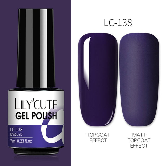 LILYCUTE 7ml Nails Gel Polish Fall Winter Color Long Lasting Hybrid For Base Top Coat Soak Off UV LED DIY Nail Art Gel