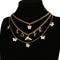 2021 Vintage Multilayer Acrylic Butterfly Choker Necklace Fashion Women Letter Golden Chain Layered Necklace Jewelry Party Gift