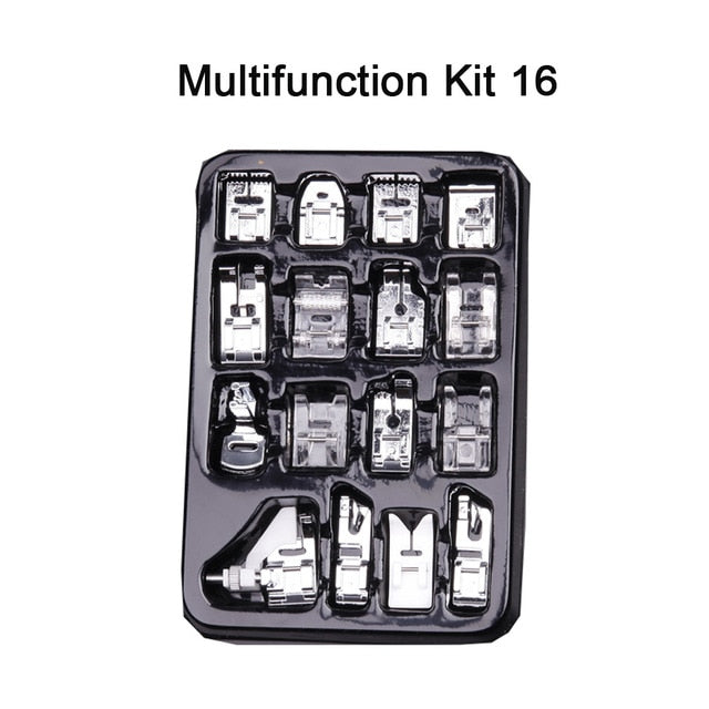 INNE 11-82pcs/Set Sewing Machine Presser Foot Press For Brother Singer Kit Braiding Blind Stitch OverLock Zipper Ruler Parts