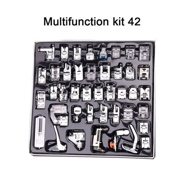 INNE 11-82pcs/Set Sewing Machine Presser Foot Press For Brother Singer Kit Braiding Blind Stitch OverLock Zipper Ruler Parts