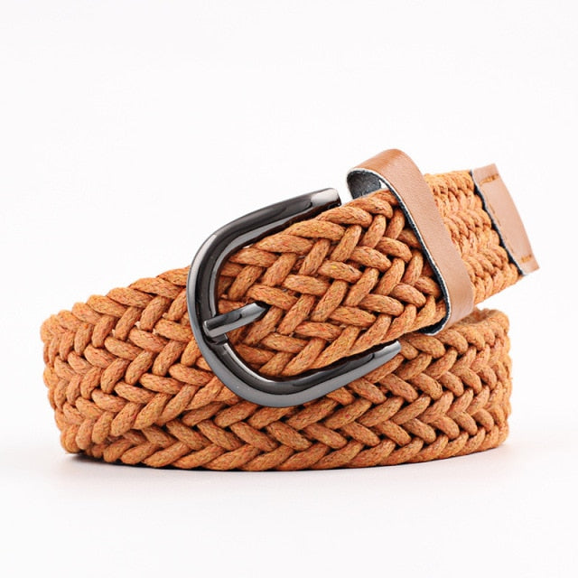 Vintage Bohemian Wide Belt Summer Wooden Buckle Wild Braided Belt Female Leopard Buckle Linen Weave Women Fake Straw Waist Belt