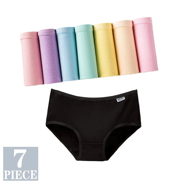 7PCS Panties for Women Girls Underwear Cotton Panties Cueca Calcinhas Sexy Lingerie Breathable Briefs Female Plus Size Pantys