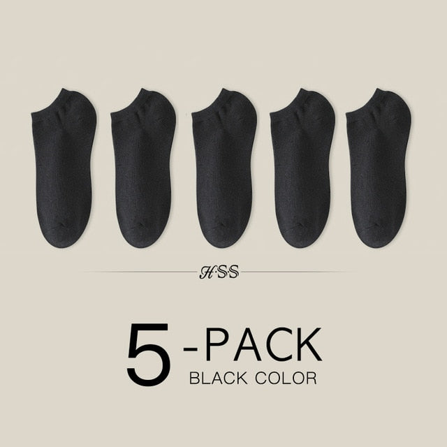 HSS Brand 100% Cotton Men Socks Summer Thin Breathable Socks High Quality No Show Boat Socks Black Short For Students Size 39-44