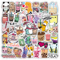 50PCS Summer Cute Flavored Drink Stickers PVC Kawaii Cartoon Beverage Decal sticker For Girl DIY Laptop Stationery Water Bottle