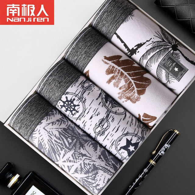 Men's Boxer Underwear Men Cotton Boxers Homme Brand Mens Underpants Male Panties Breathbale U Convex Pouch Printed Shorts L-3XL