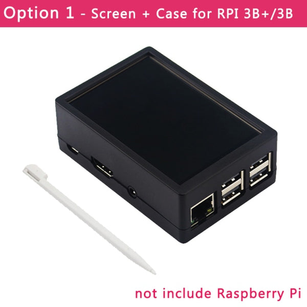 3.5 Inch Raspberry Pi 3 Model B+ Touch Screen 480*320 LCD Display + Touch Pen + ABS Case for Raspberry Pi 4 Model B / 3B+ /3B