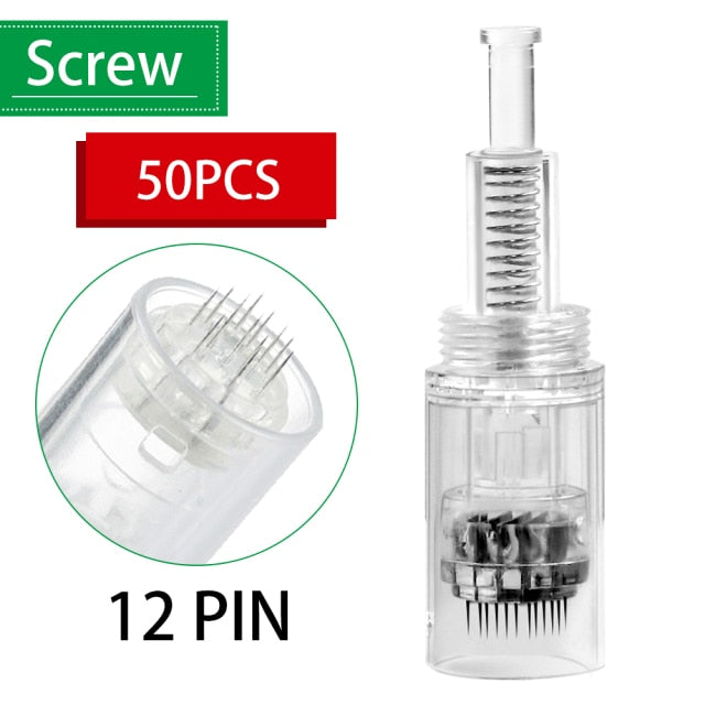 100/50pcs Needle Cartridge for Ultima A6 Nano/9 Pin/12 Pin/36 Pin/42 Pin Micro Needle Replacement Derma Tattoo Bayonet Screw