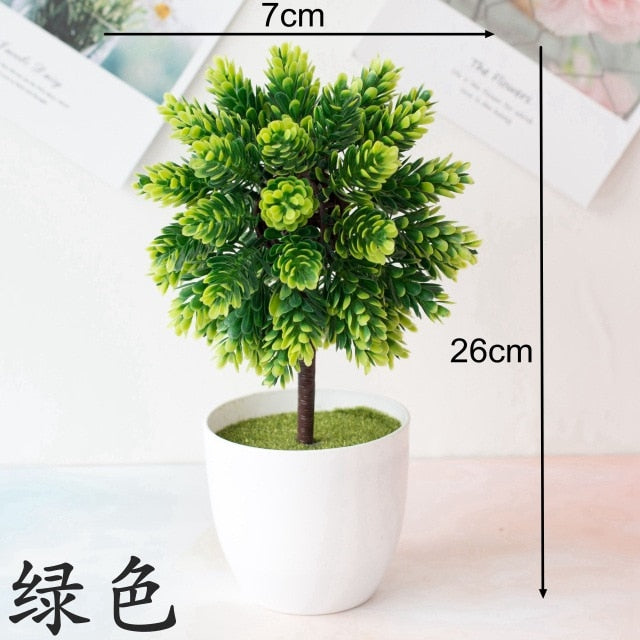 Green Artificial Pine Tree Monstera Persian Grass Eucalyptus Plants Bonsai Home Accessories Bedroom Living Room Decor fake Plant