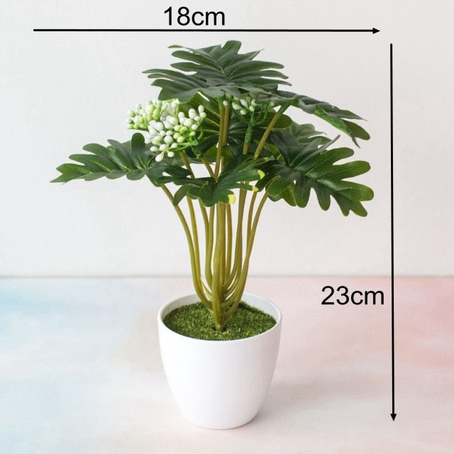 Green Artificial Pine Tree Monstera Persian Grass Eucalyptus Plants Bonsai Home Accessories Bedroom Living Room Decor fake Plant