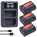 2Pcs 2280mAh NP-FZ100 NPFZ100 NP FZ100 Battery + LED Dual USB Charger for Sony NP-FZ100, BC-QZ1, Sony a9, a7R III, a7 III,A6600