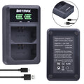 2Pcs 2280mAh NP-FZ100 NPFZ100 NP FZ100 Battery + LED Dual USB Charger for Sony NP-FZ100, BC-QZ1, Sony a9, a7R III, a7 III,A6600