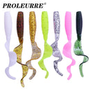 5Pcs Curly Worms Soft Bait 55mm 2g Jig Wobblers Fishing Lure Shrimp Smell Silicone Artificial Baits Carp Bass Lures Pesca Tackle