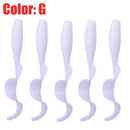 5Pcs Curly Worms Soft Bait 55mm 2g Jig Wobblers Fishing Lure Shrimp Smell Silicone Artificial Baits Carp Bass Lures Pesca Tackle