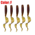 5Pcs Curly Worms Soft Bait 55mm 2g Jig Wobblers Fishing Lure Shrimp Smell Silicone Artificial Baits Carp Bass Lures Pesca Tackle