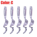5Pcs Curly Worms Soft Bait 55mm 2g Jig Wobblers Fishing Lure Shrimp Smell Silicone Artificial Baits Carp Bass Lures Pesca Tackle