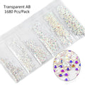 Multi-Size Glass Nail Rhinestones For Nails Art Decorations Crystals Strass Charms Partition Mixed Size Rhinestone Set