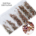 Multi-Size Glass Nail Rhinestones For Nails Art Decorations Crystals Strass Charms Partition Mixed Size Rhinestone Set