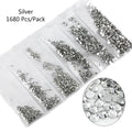Multi-Size Glass Nail Rhinestones For Nails Art Decorations Crystals Strass Charms Partition Mixed Size Rhinestone Set