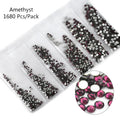 Multi-Size Glass Nail Rhinestones For Nails Art Decorations Crystals Strass Charms Partition Mixed Size Rhinestone Set