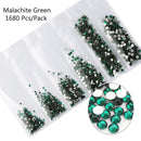 Multi-Size Glass Nail Rhinestones For Nails Art Decorations Crystals Strass Charms Partition Mixed Size Rhinestone Set