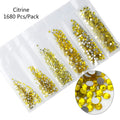 Multi-Size Glass Nail Rhinestones For Nails Art Decorations Crystals Strass Charms Partition Mixed Size Rhinestone Set