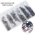 Multi-Size Glass Nail Rhinestones For Nails Art Decorations Crystals Strass Charms Partition Mixed Size Rhinestone Set