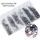Multi-Size Glass Nail Rhinestones For Nails Art Decorations Crystals Strass Charms Partition Mixed Size Rhinestone Set