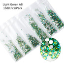 Multi-Size Glass Nail Rhinestones For Nails Art Decorations Crystals Strass Charms Partition Mixed Size Rhinestone Set