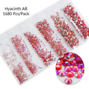 Multi-Size Glass Nail Rhinestones For Nails Art Decorations Crystals Strass Charms Partition Mixed Size Rhinestone Set