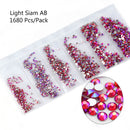 Multi-Size Glass Nail Rhinestones For Nails Art Decorations Crystals Strass Charms Partition Mixed Size Rhinestone Set