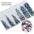 Multi-Size Glass Nail Rhinestones For Nails Art Decorations Crystals Strass Charms Partition Mixed Size Rhinestone Set