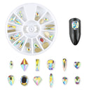 Multi-Size Glass Nail Rhinestones For Nails Art Decorations Crystals Strass Charms Partition Mixed Size Rhinestone Set