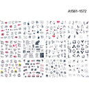 12 Designs summer flower leaf Nail Water Decals Sexy lips finger Sexy girl Transfer Slider Russia Words Manicure Tattoos Set