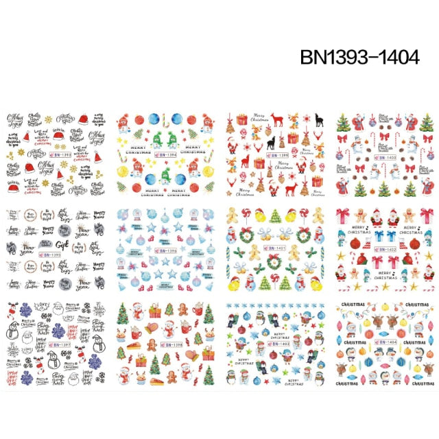 12 Designs summer flower leaf Nail Water Decals Sexy lips finger Sexy girl Transfer Slider Russia Words Manicure Tattoos Set