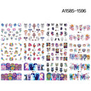 12 Designs summer flower leaf Nail Water Decals Sexy lips finger Sexy girl Transfer Slider Russia Words Manicure Tattoos Set