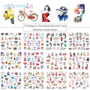 12 Designs summer flower leaf Nail Water Decals Sexy lips finger Sexy girl Transfer Slider Russia Words Manicure Tattoos Set